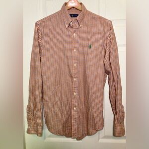 Ralph Lauren Men's Orange Checkered Shirt